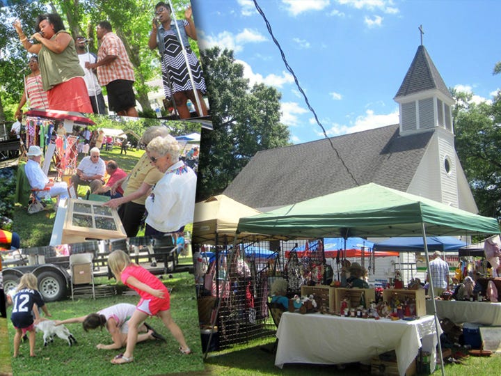 Gospel music by Chevon Corlew and Jeremiah 29:11, checking out the north county's heritage at the Baker Block Museum's booth and children happily chasing a runaway kid join great food and art at the Laurel Hill Spring Arts and Heritage Festival on the grounds of the town's historic Presbyterian church.