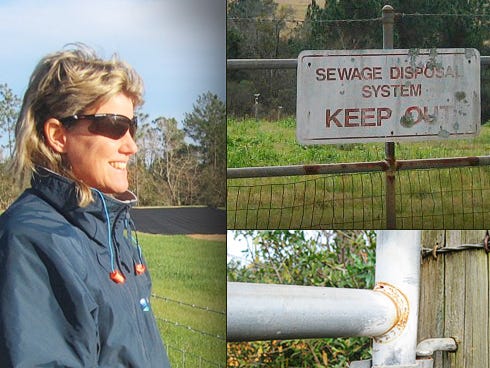 Clockwise from left: Jayne Swift, project Manager, CH2MHill. This gate is a target for trespassers, often hunters, trying to enter Crestview’s wastewater treatment plant grounds. Sometime Jan. 10, someone removed its hinges.
This and another hinge were removed from a gate protecting the Crestview Wastewater Treatment Plant to allow trespassers to enter the grounds. Plant managers have since replaced the hinges and protected them with steel covers.