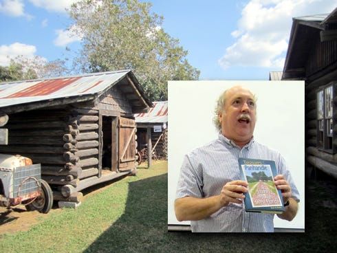 Dr. Brian Rucker, inset, recommends visiting Baker Block Museum, shown in the background, and Heritage Park, among other regional cultural sites.