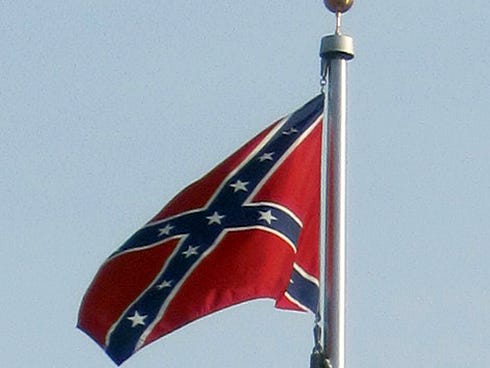 This Confederate flag flying at the William "Uncle Bill" Lundy memorial — at the East First Avenue-State Road 85 intersection in Crestview — is the subject of debate. Some people want it removed; others want it to stay.