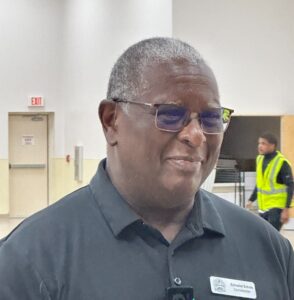 Crestview City Councilman Sylvester Echols encourages residents affected by Hurricane Isaias to seek assistance at the Multi-Agency Resource Center at the Crestview Community Center.