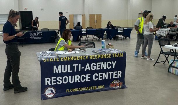 Representatives from state agencies and other organizations are on hand at the Multi-Agency Resource Center at the Crestview Community Center to help residents seeking assistance following Hurricane Isaias. The center offers information and resources for storm recovery.